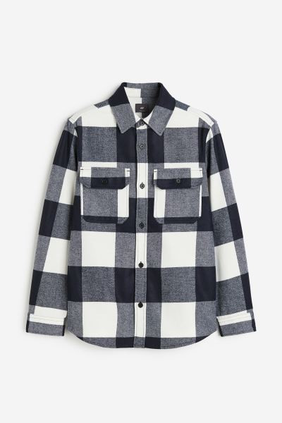 Overshirt - Black/plaid - Men | H&M US | H&M (US + CA)