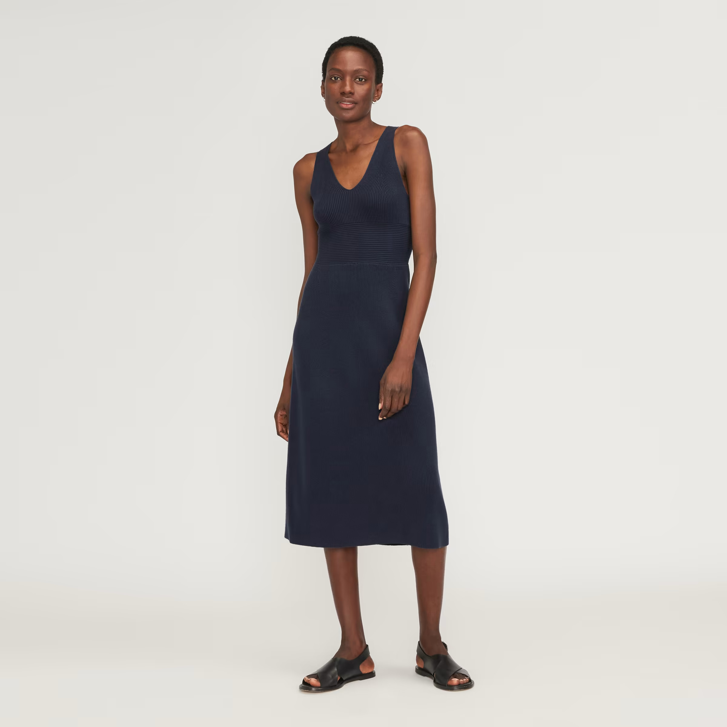 The Ribbed Cotton Cross-Back Dress | Everlane