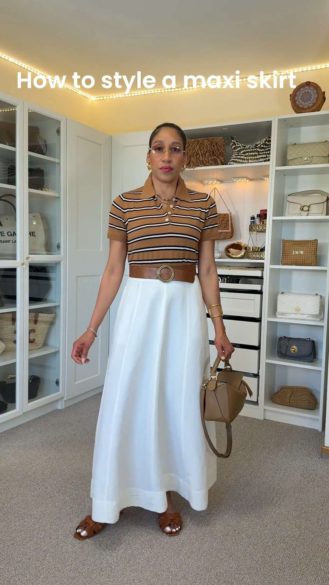 How to style a maxi skirt for spring and summer outfits. chic, effortless outfit ideas. In this outfit, I’m styling a white maxi skirt with a short sleeve polo shirt and minimalist sandals for a clean, polished look that works for everyday wear, vacation outfits, or elevated casual styling.

#LTKStyletip #LTKEurope @heavenmayhem @YSLBeauty  

 #LTKMothersDay #LTKootd