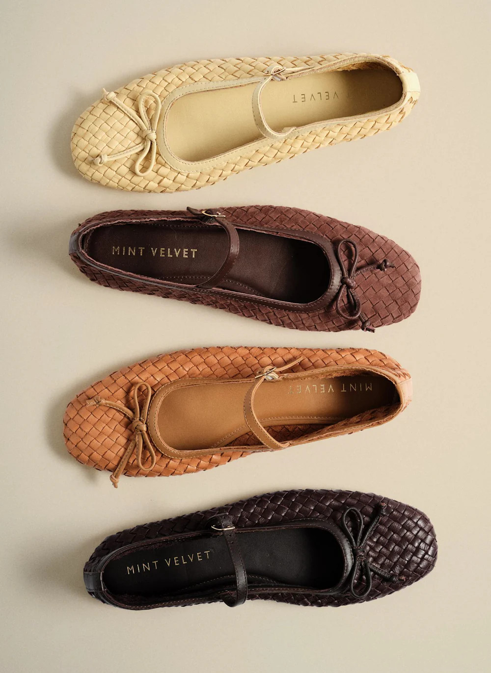 Charley Tan Leather Woven Pumps | Mint Velvet