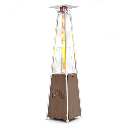Nuu Garden Pyramid Propane Patio Heater 48,000 BTU with Wheels, Outdoor Glass Tube Heating Tower ... | Amazon (US)