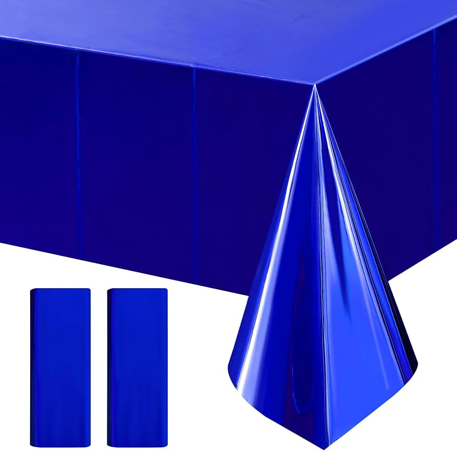 Just Shimmer 2 pcs Royal Blue Plastic Table Cloth 54" x 72" Iridescence Navy Blue Party Tableclot... | Amazon (US)