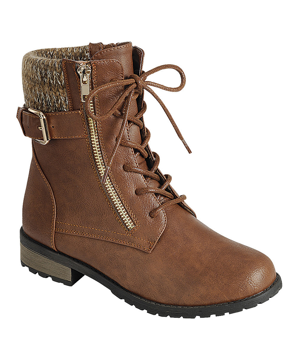 Forever Link Shoes Women's Casual boots TAN - Tan Mango Combat Boot - Women | Zulily
