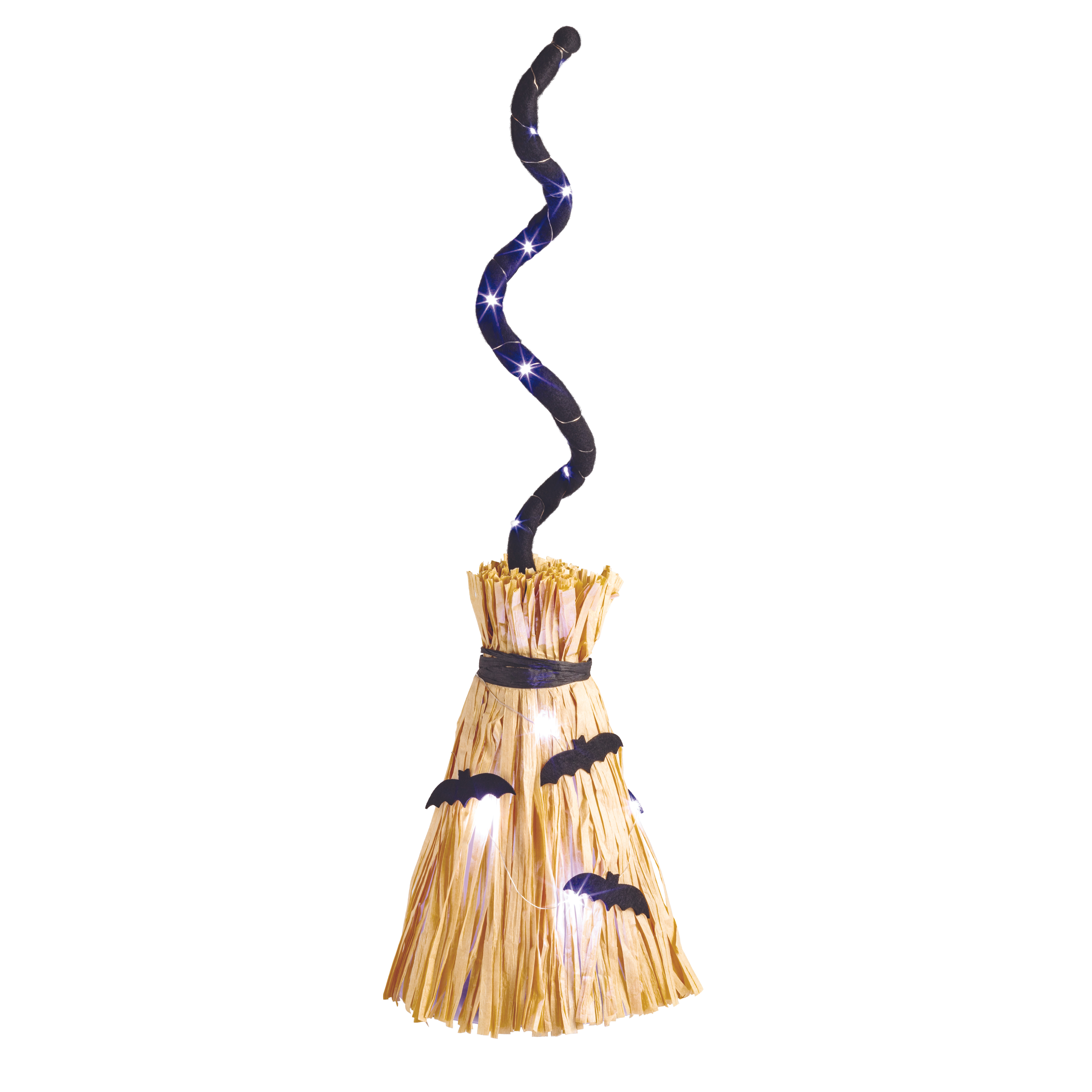 Jack-O-Lantern Led Sound Motion Broom | Mud Pie