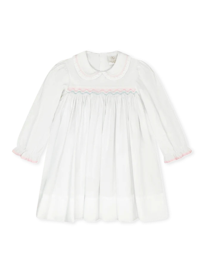 Michelle Dress - Willow White Pique, Pink and Blue | Lullaby Set