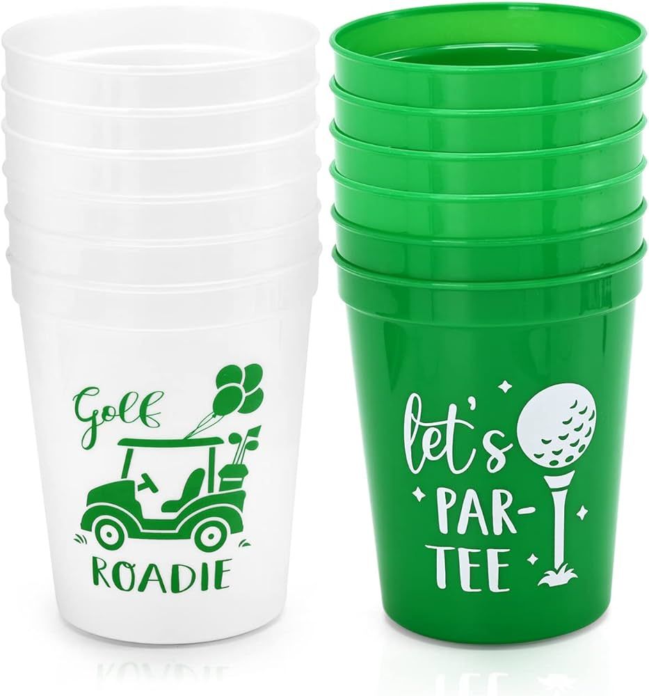 Nefelibata Golf Party Cups Let's Par-Tee Plastic Cups Golf Lover Gift 12PCS White Green Reusable ... | Amazon (US)