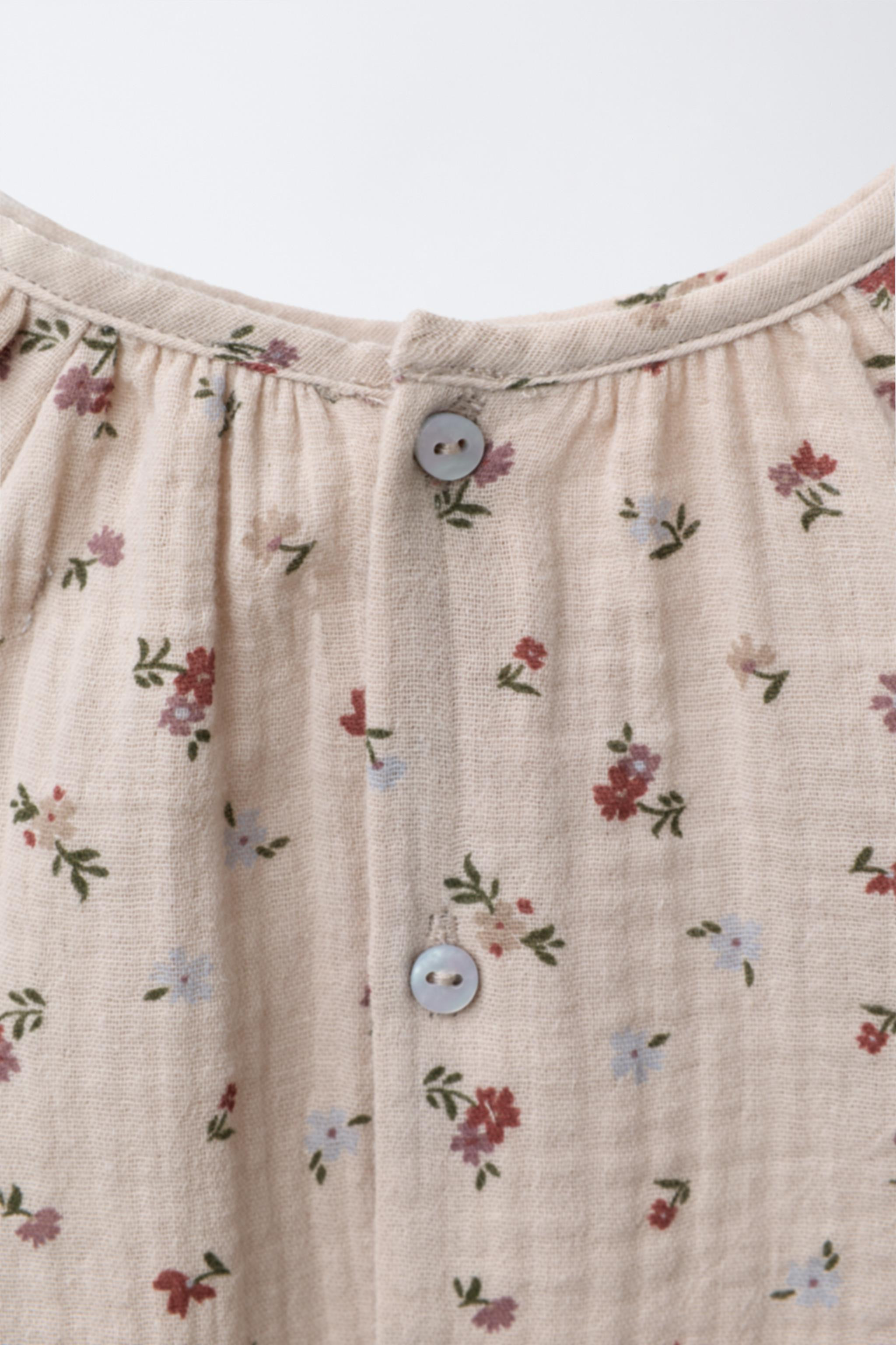 COTTON GAUZE FLORAL SHIRT | Zara US