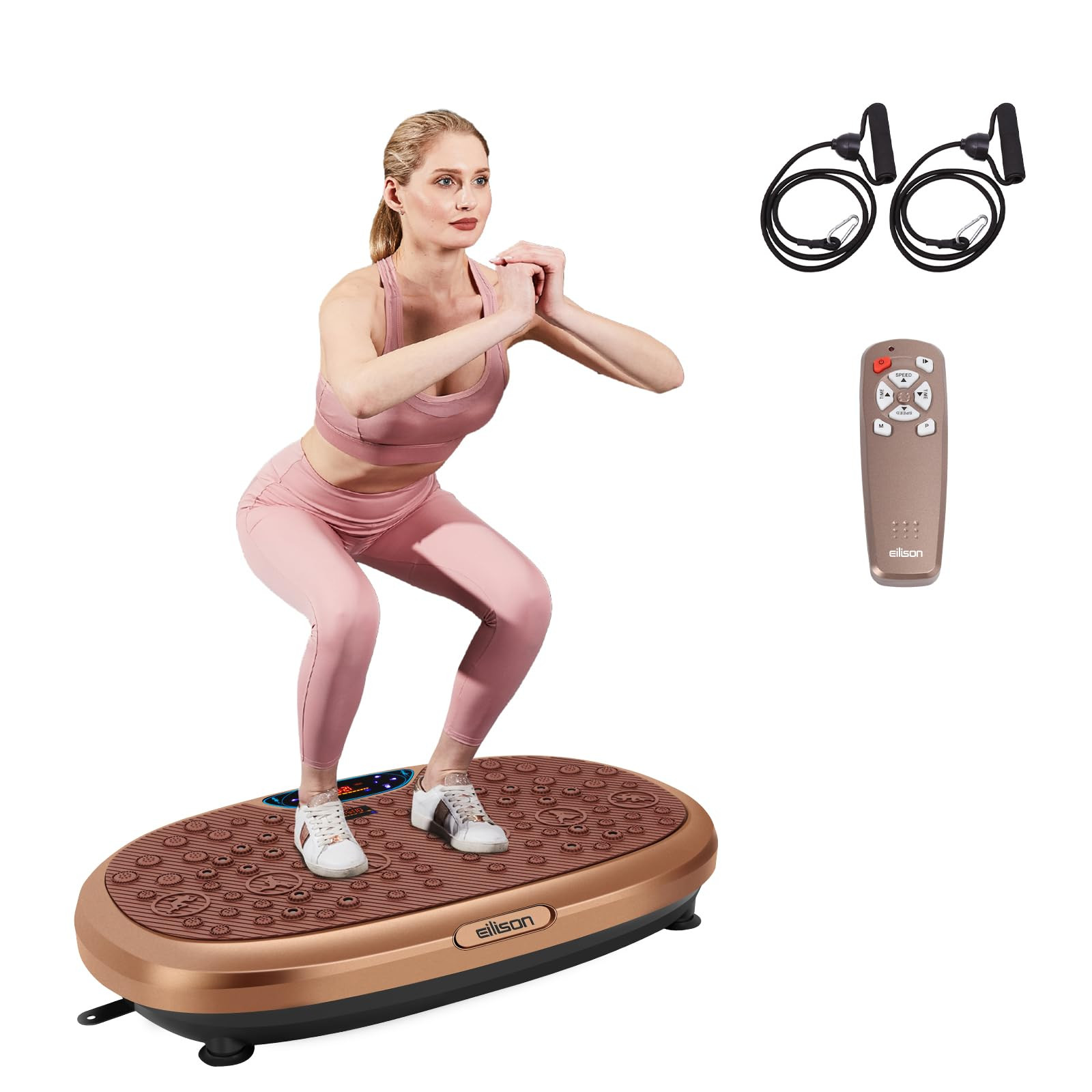 Amazon.com : EILISON FitMaxx 3D XL Vibration Plate Exercise Machine - Whole Body Workout Vibration Platform w/Loop Bands - Lymphatic Drainage Machine for Weight Loss, Shaping, Recovery (Fitmaxx Brown, 818) : Sports & Outdoors | Amazon (US)