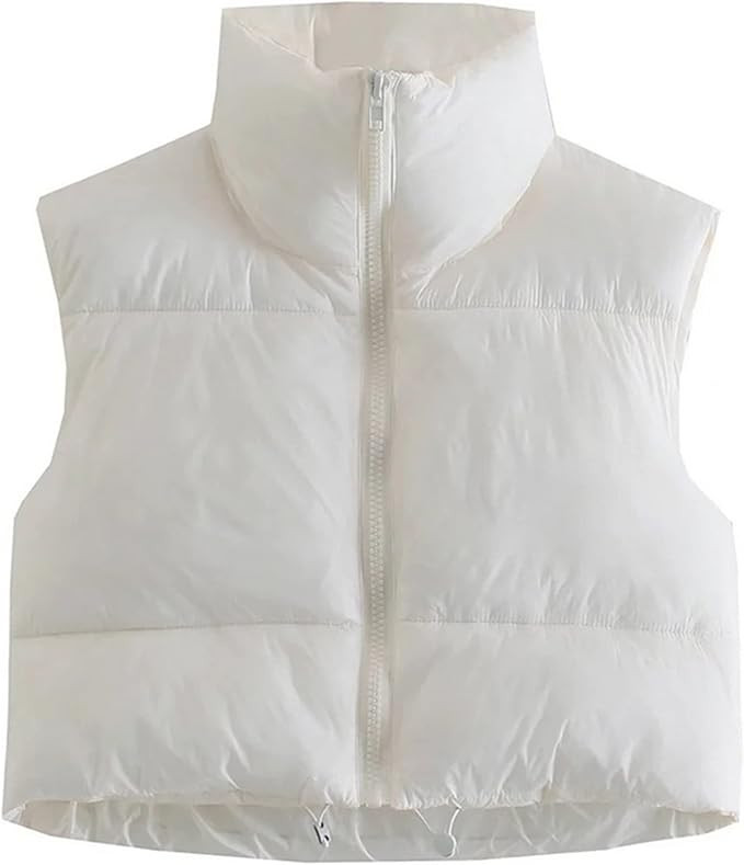 Songling Women's Winter Crop Vest Sleeveless Zip Up Stand Collar Lightweight Puffer Padded Vest | Amazon (US)