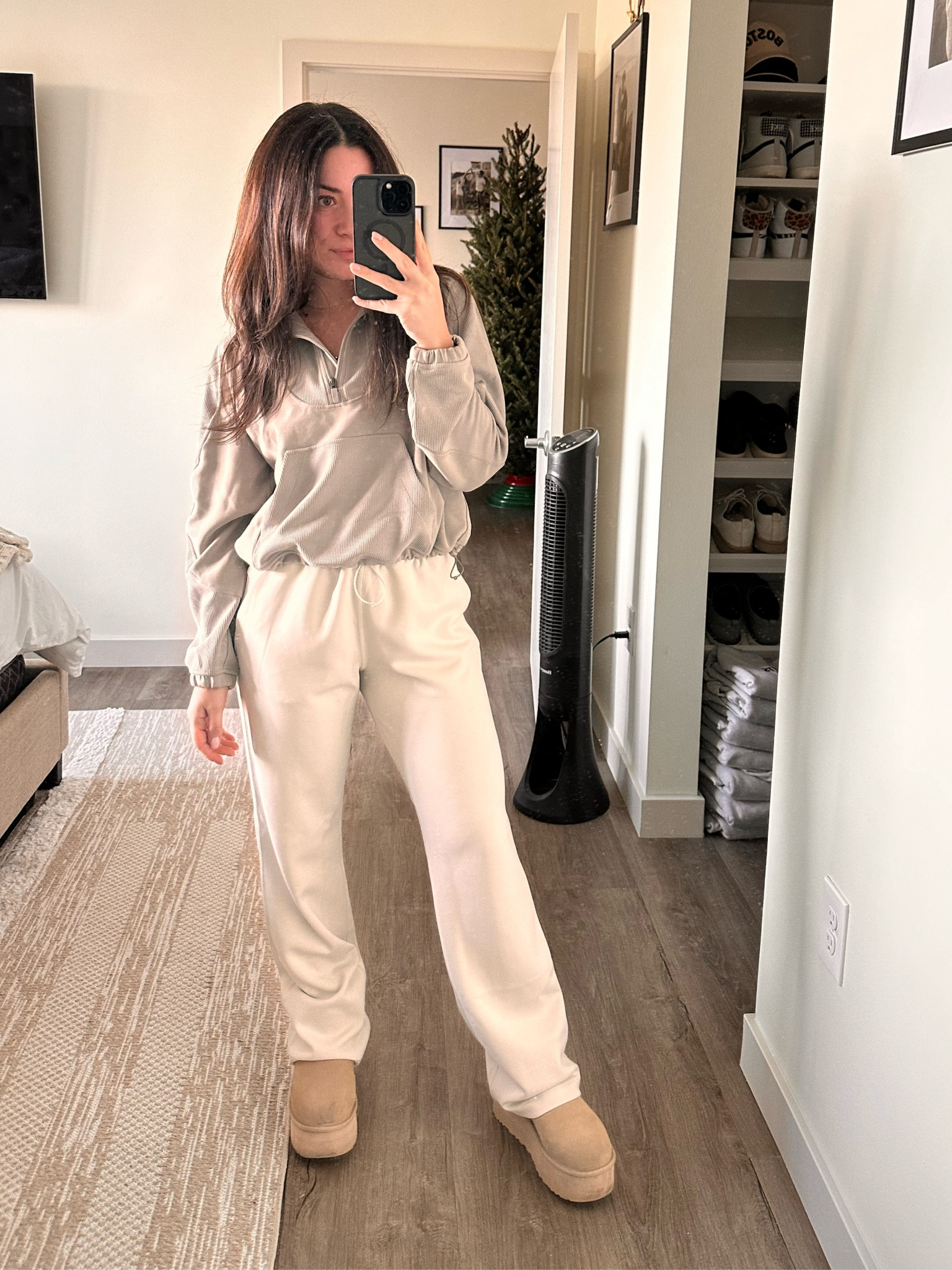 Size up for sweat set 
Uggs: true to size 

#LTKSeasonal #LTKGiftGuide #LTKCyberWeek