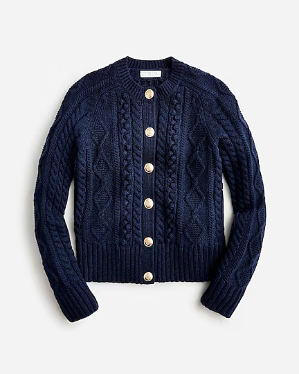 Cable-knit cardigan sweater | J. Crew US