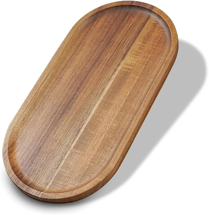 1 pcs Acacia Wood Tray 11.8×6 inch Boards Rustic Wooden Serving Trays Oval Platters Charcuterie ... | Amazon (US)
