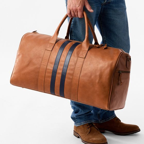 Varsity Leather Duffle Bag | Mark and Graham