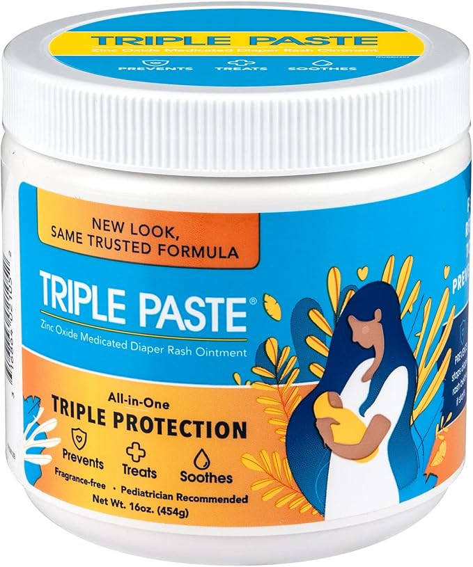 Triple Paste Diaper Rash Cream for Baby - 16 Oz Tub - Zinc Oxide Ointment Treats, Soothes and Pre... | Amazon (US)