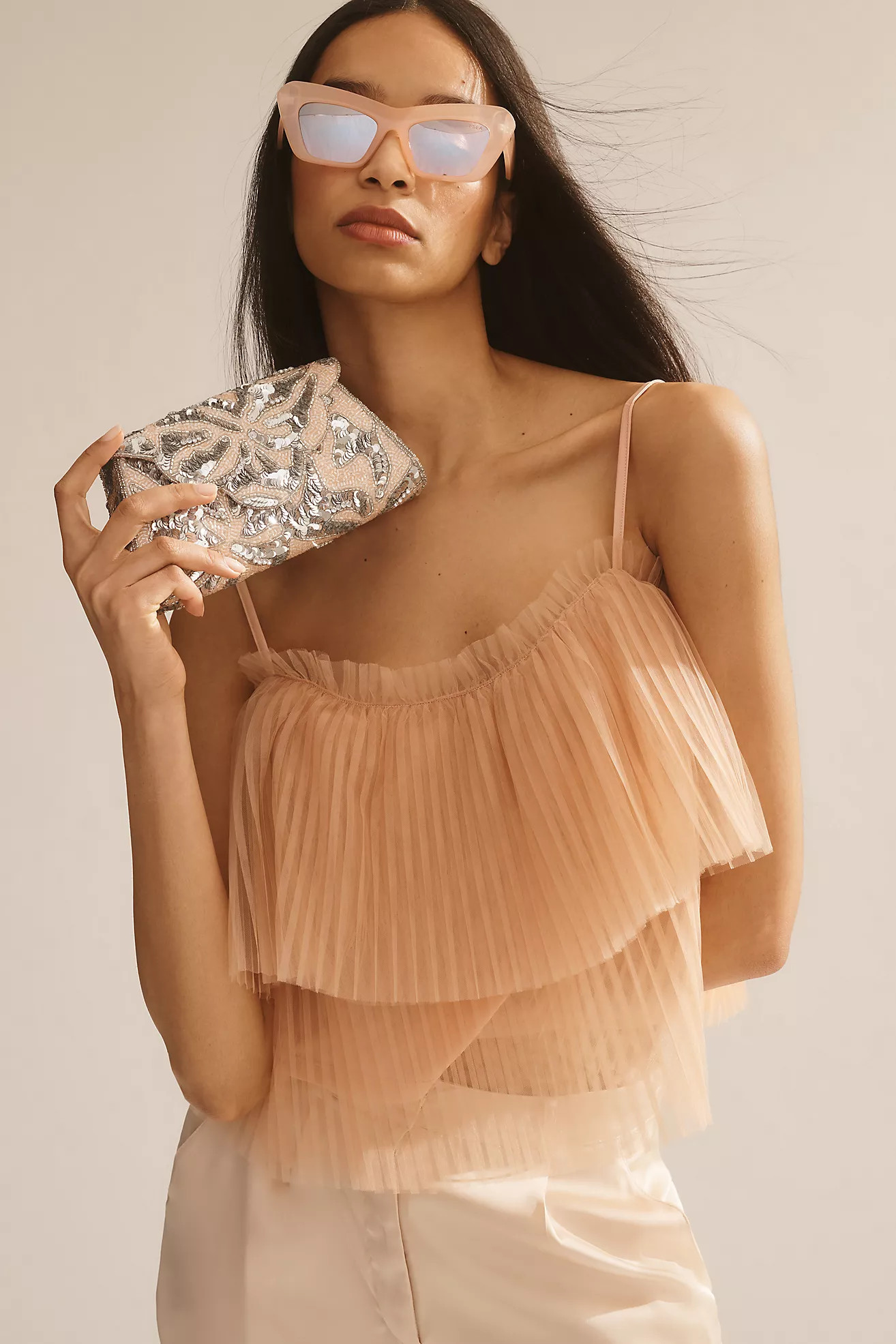 By Anthropologie Pleated Tulle Tank | Anthropologie (US)