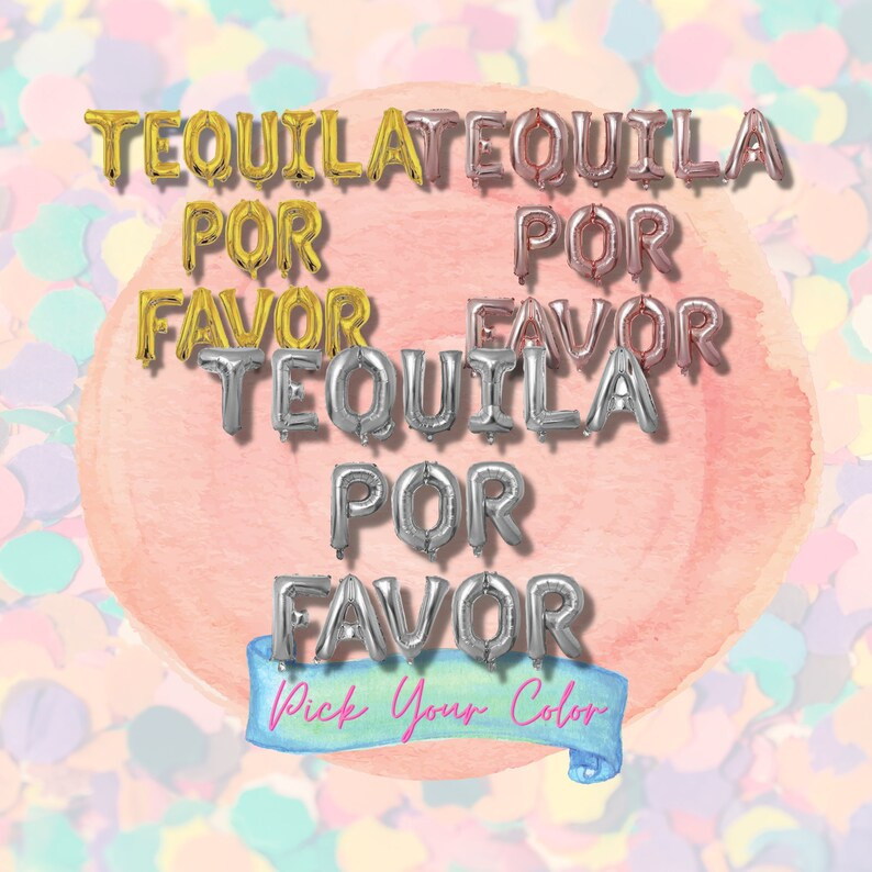 16 Mylar Foil Balloons Tequila Por Favor  3 Color | Etsy | Etsy (US)