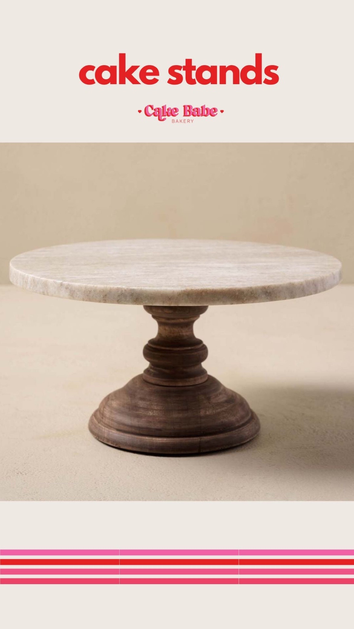 Wood & marble cake stand!!! 