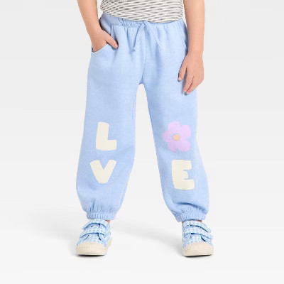 Toddler Girls' Love Jogger Pants - Cat & Jack™ Blue | Target