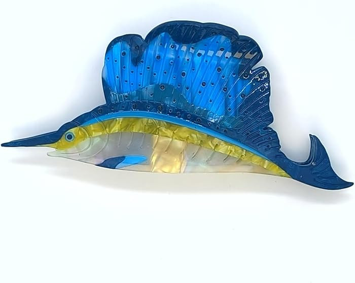 Novelty Swordfish Hair claw clip\uff0cFunny Sea Creature Shape Acetate Hair Clip\uff0cCute Acetat... | Amazon (US)