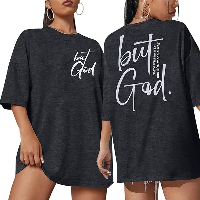 But God Shirt Women Oversized Christian Tshirt Faith Sayings Jesus Graphic Tee Religious Short Sl... | Amazon (US)