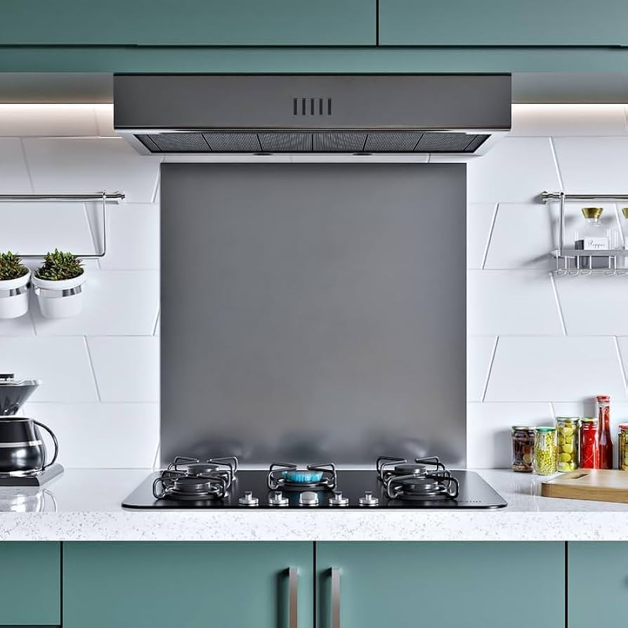 BELOFAY 1mm Thick Stainless Steel Splashback for Kitchen, Brushed Finish, Hob Splashback For Cook... | Amazon (UK)