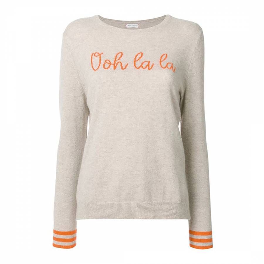 Oatmeal/Orange Cashmere Ooh La La Sweater | BrandAlley UK