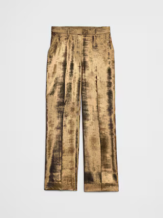 Metallic Wide-Leg Pant | Banana Republic Factory