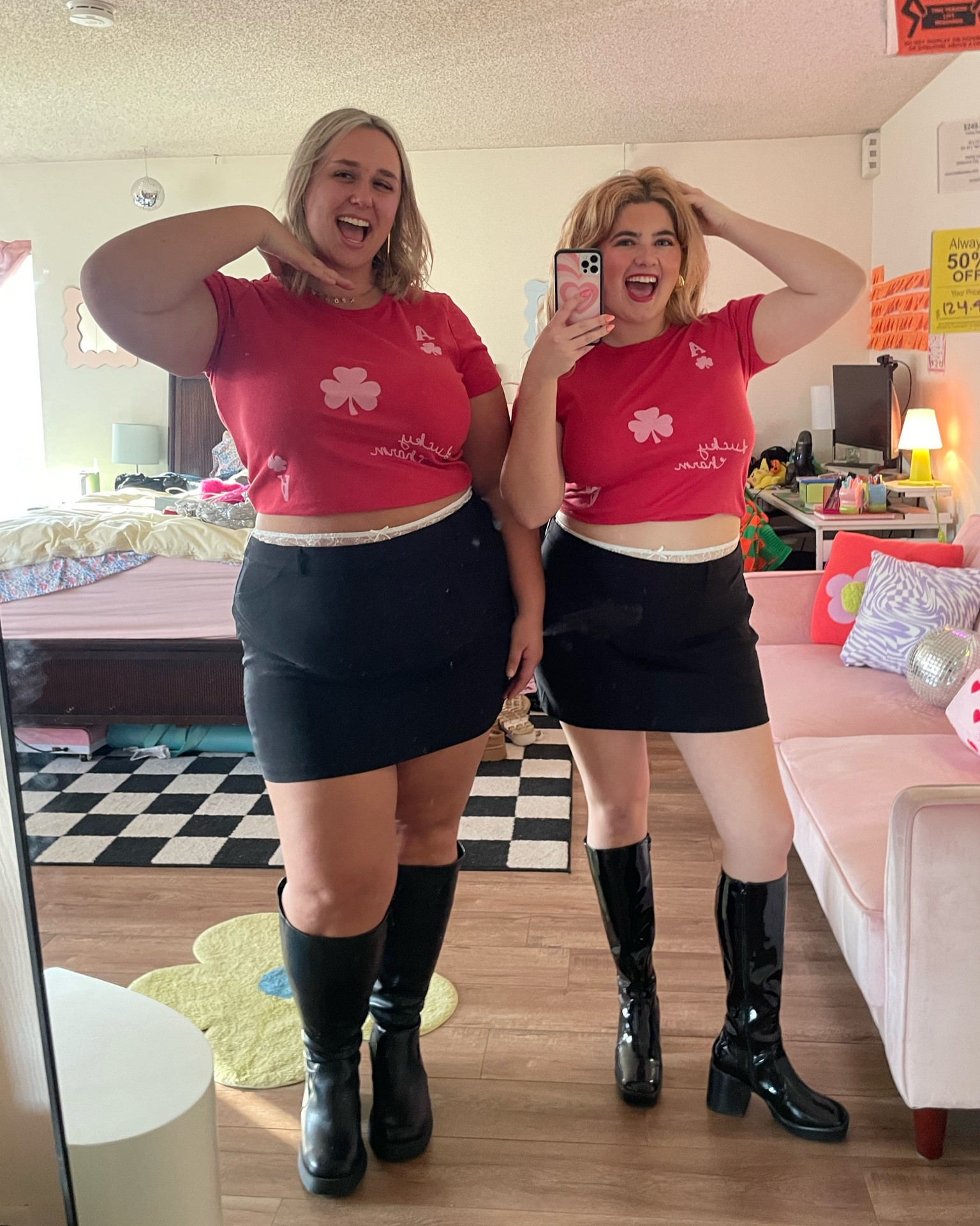 Valentine’s outfit inspo ♥️
left is wearing top & skirt in xxl
right is wearing top & skirt in m
(shirt from target, not available on website)

#LTKStyleTip #LTKMidsize #LTKFindsUnder50