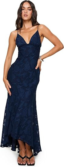 Princess Polly Womens Cyrene Maxi Dress Navy | Amazon (US)