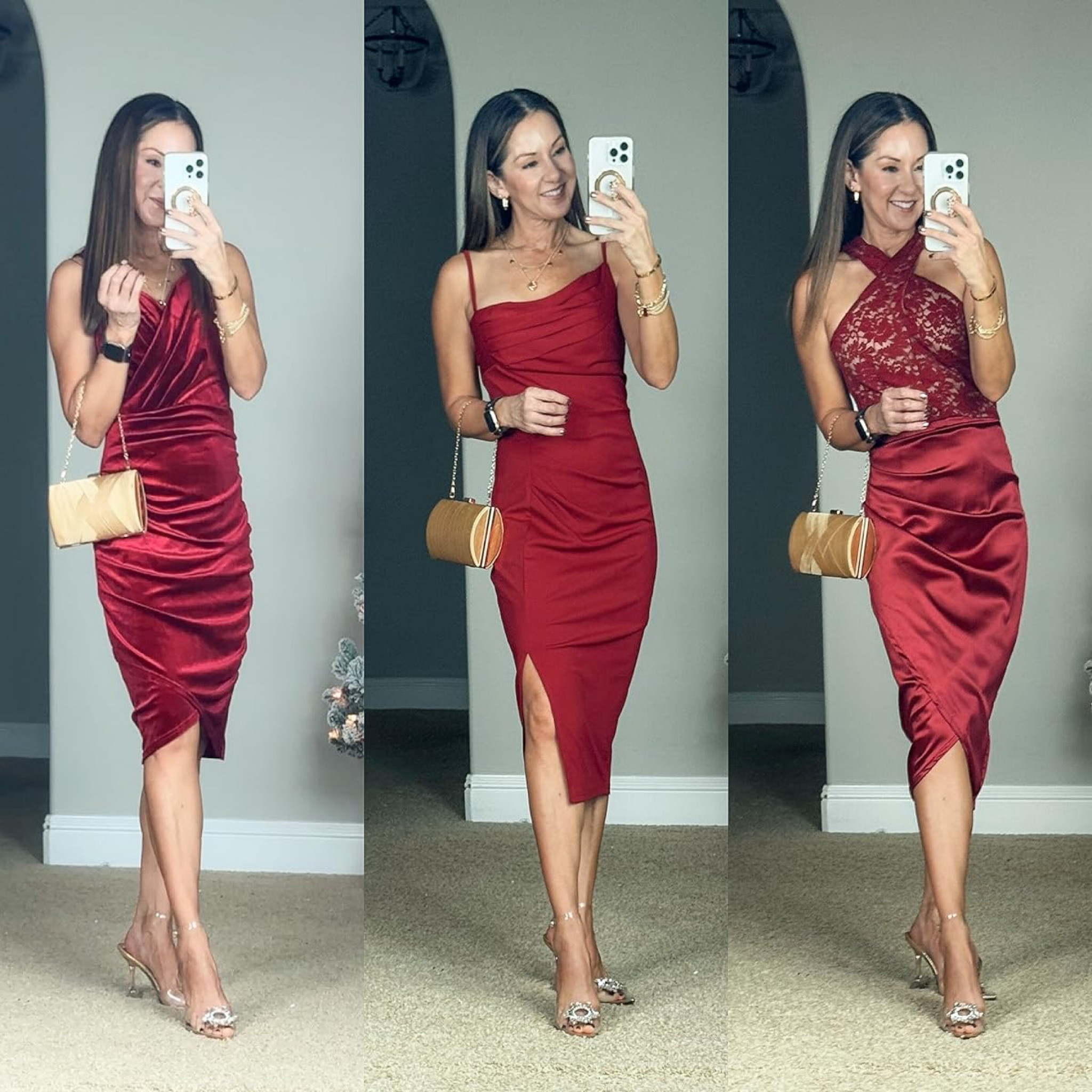 Holiday Party Dress Ideas

I am wearing size S in all dresses - TTS!

Holiday  Holiday party  Holiday party dress  Holiday party outfit  Holiday style  Red dress  Christmas  Christmas party  Christmas party outfit  Work party  Velvet dress  Lace  Satin  Midi  Cocktail dress  Clutch  Heels  Slingback heels  V-neck  Halter

#LTKHoliday #LTKparties #LTKstyletip