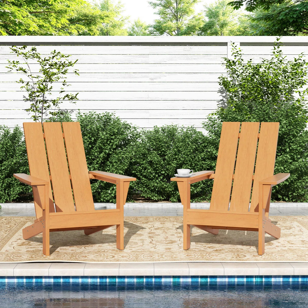 All-Weather HDPE Modern Adirondack Chairs (Set of 2) | Wayfair North America