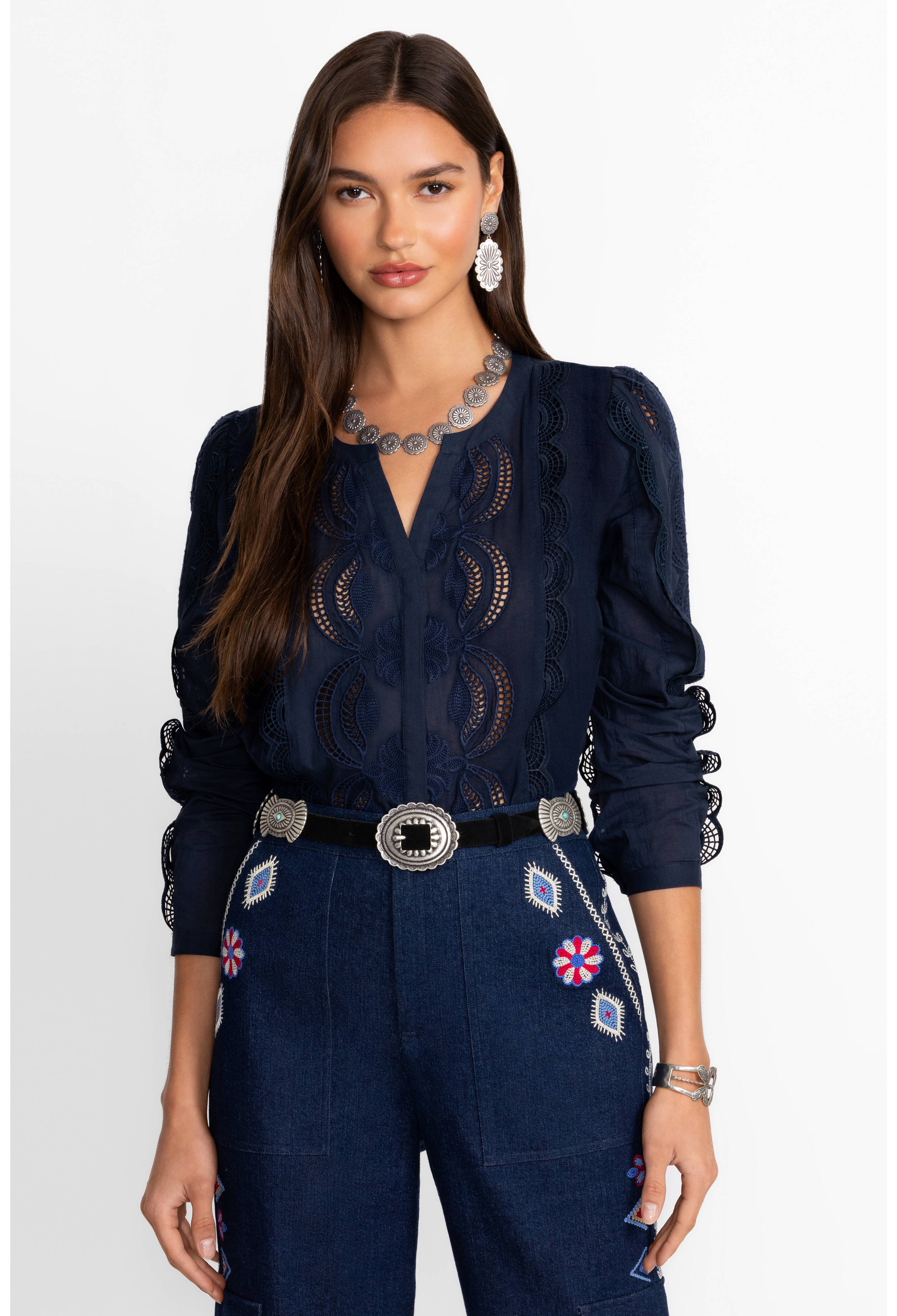 MAKAYLIN BUTTON UP BLOUSE | Johnny Was | Johnny Was