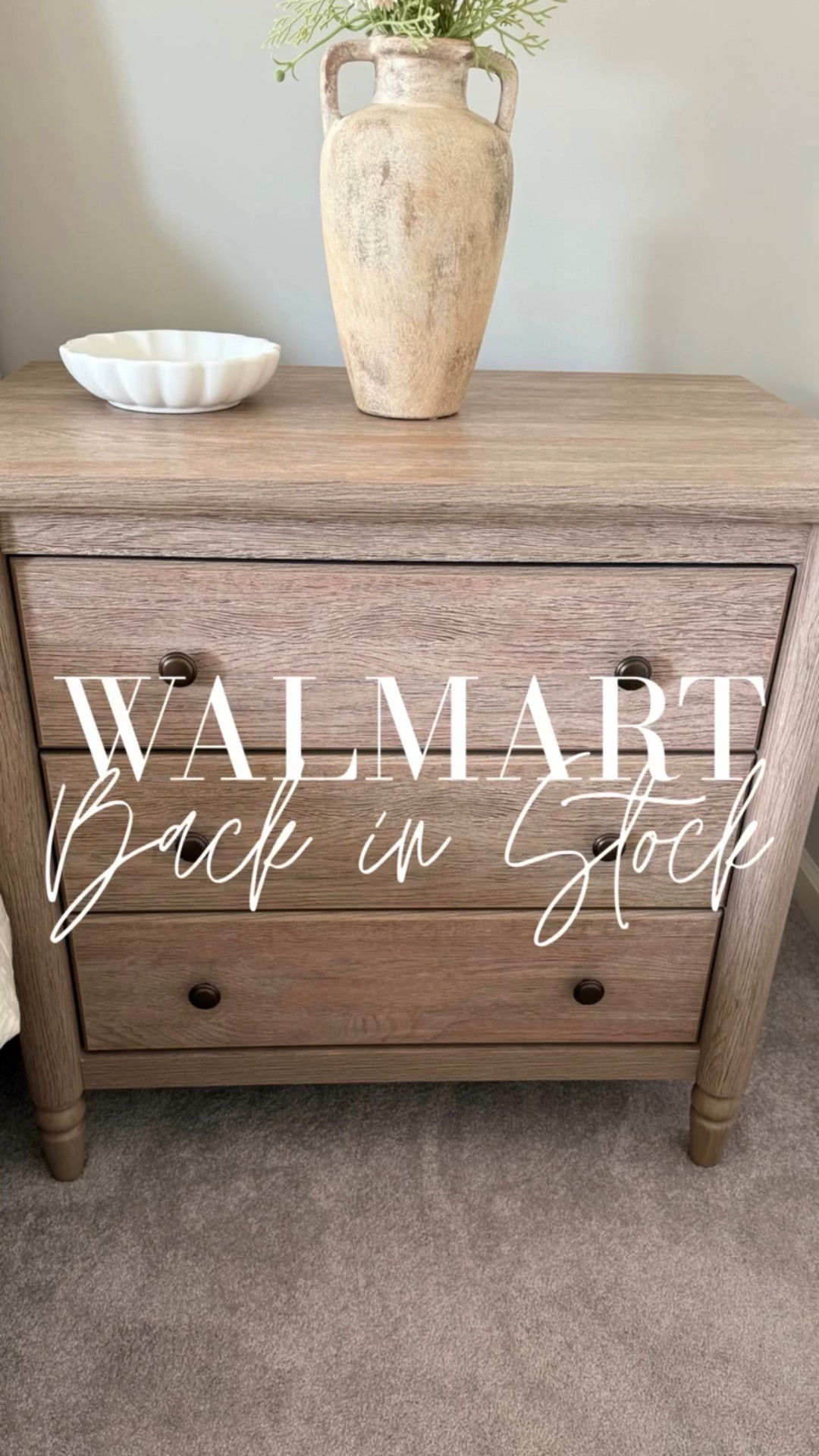✨RESTOCK ALERT✨ These stunning wood nightstands from the My Texas House Collection at Walmart are finally BACK! I styled them in my guest room, and they truly pull the whole space together – timeless, functional, and affordable. These always sell out FAST, so if you’ve had your eye on them, now’s your chance!

#WalmartHome #MyTexasHouse #WalmartFinds #RestockAlert #HomeStyle #HomeDecorLover #NeutralHomeDecor #GuestRoomDecor #NightstandGoals #HomeDecorObsessed #ModernFarmhouseStyle #WalmartMustHaves #DecorOnABudget

#LTKStyleTip #LTKSaleAlert #LTKHome