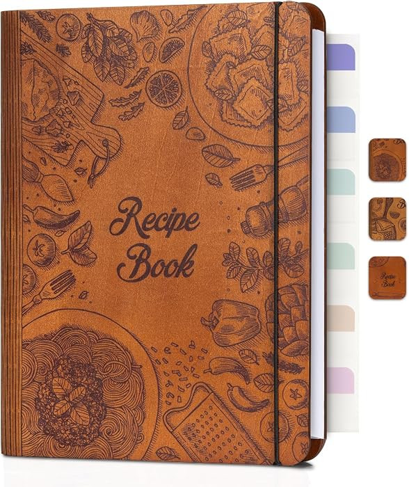 Woodcover Blank Recipe Book to Write in Your Own Recipes, Recipe Binder for Handwritten Recipes, ... | Amazon (US)