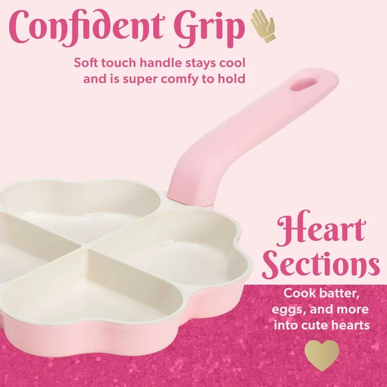 Paris Hilton 8 in Non-Stick Ceramic Heart Shaped Stick Fry Pan | Walmart (US)