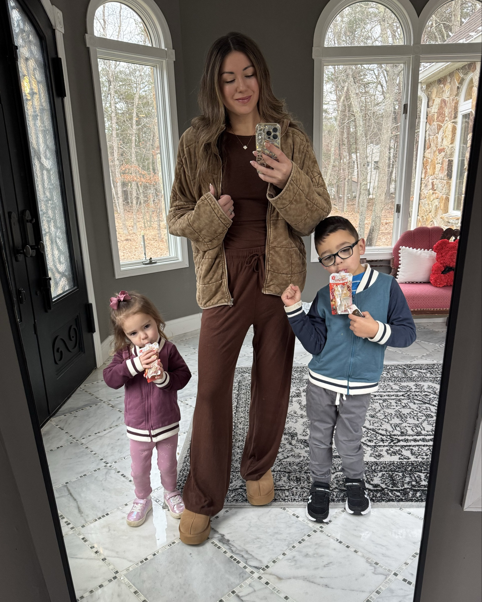 It’s much warmer out today than it has been! ✨🫶🏼

Love these matching bomber jackets for the kids 🥰 - on sale!

Kids outfits, kids spring jacket, kids spring outerwear, kids spring coat, free people look alike, dolman quilted jacket, quilted dolman jacket, free people jacket, matching set amazon, neutral comfy outfit, neutral mom look, neutral SAHM outfit, neural style, neutral ootd, beige mom, stylish mom, kids matching, boy girl matching, Ugg look alike slippers, comfy set amazon, matching set amazon, women’s matching set, women’s matching lounge set, matching lounge set, neutral lounge set, cute kids clothes   

#LTKootd #LTKFindsUnder50 #LTKKids