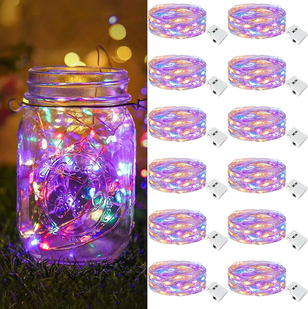 btfarm 12 Pack Fairy Lights Battery Operated [3 Modes], 7ft 20 Led Twinkle Lights String Lights W... | Amazon (US)