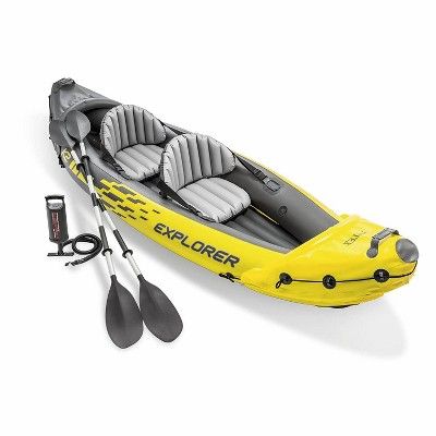 Intex Explorer K2 2-Person Inflatable Kayak Set with Oars and Air Pump, Yellow | Target