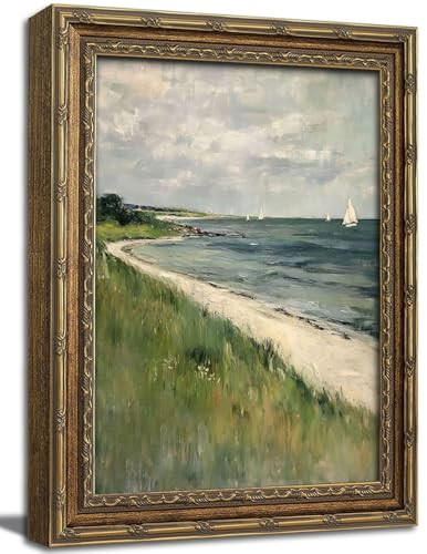 Coastal Seaside Canvas Prints - Vintage Impressionist Beach House Pictures | Amazon (US)