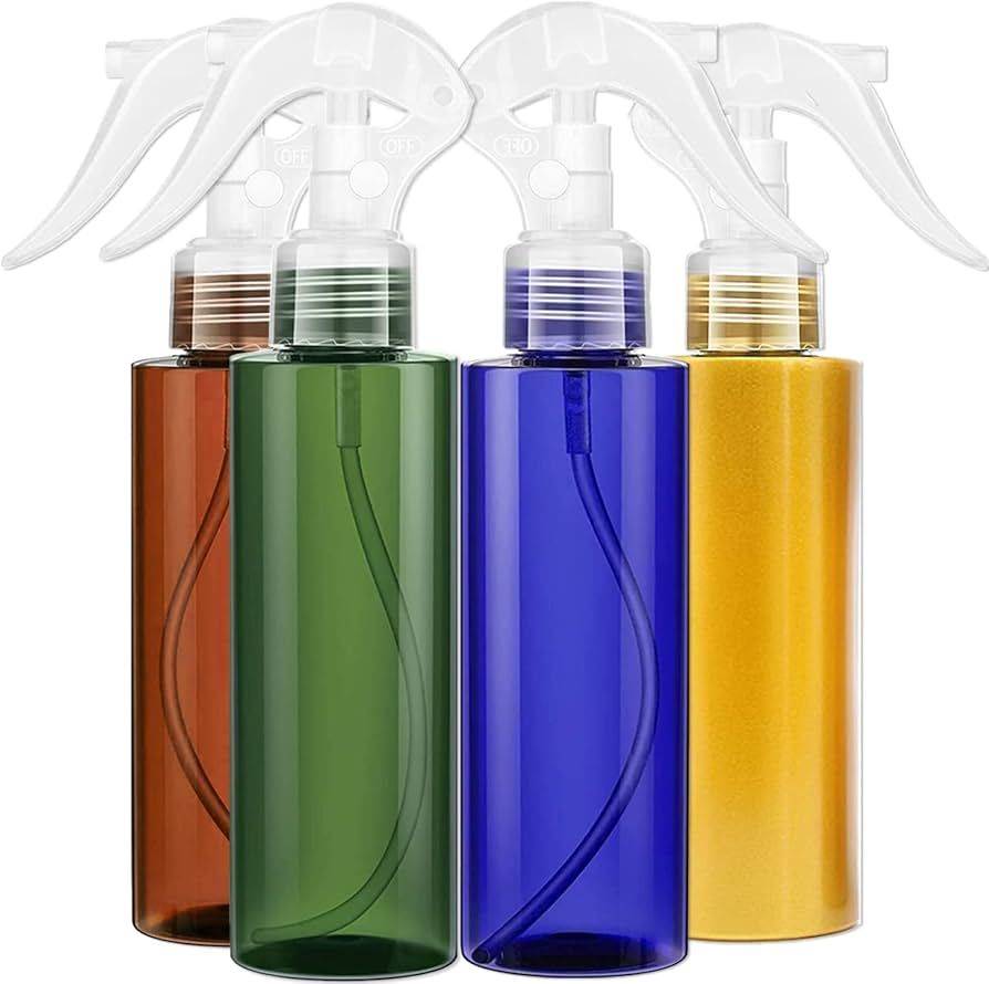 Empty Spray Bottles (7oz/4Pack) - Colorful Plastic Spray Bottle For Hair - Premium Leak-Proof Tra... | Amazon (US)