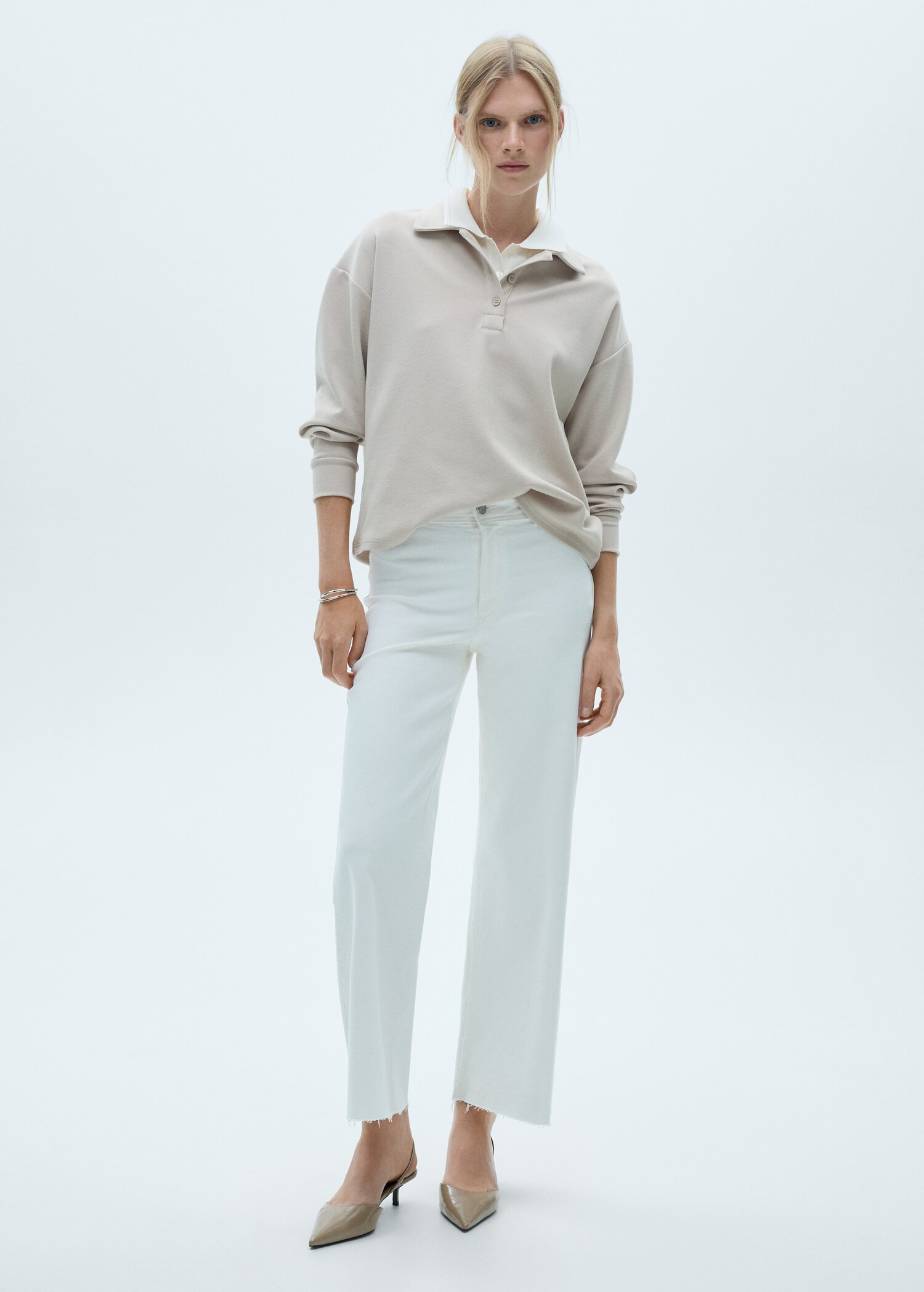 High-waist wideleg jeans | MANGO (US)