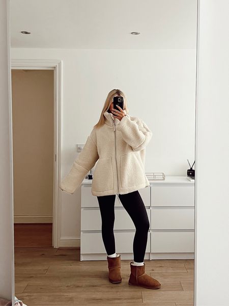 Cute and cosy Autumn outfit  🐻🤎 

Jacket is an absolute essential for A/W and sold out last year, run!!!


#uggs #hm #teddyjacket #fleecejacket #outfitinspo #autumnoutfits #cosyoutfits #autumn #2023 #everydayoutfits #blackleggings #lululemon #tiktokoutfit #hmjacket #trending #fashionblogger #casualoutfits #winteroutfit #boots #teddycoat #coats #jackets #streetstyle #styleinspo #LTKeurope #LTKstyletip #LTKunder100 #trendyoutfits #zara #highstreet #beigecoat #londonfashionblogger #creamcoat #creamjacket #beige #fleece #warmoutfits #cosyoutfit  

#LTKeurope #LTKSeasonal #LTKstyletip