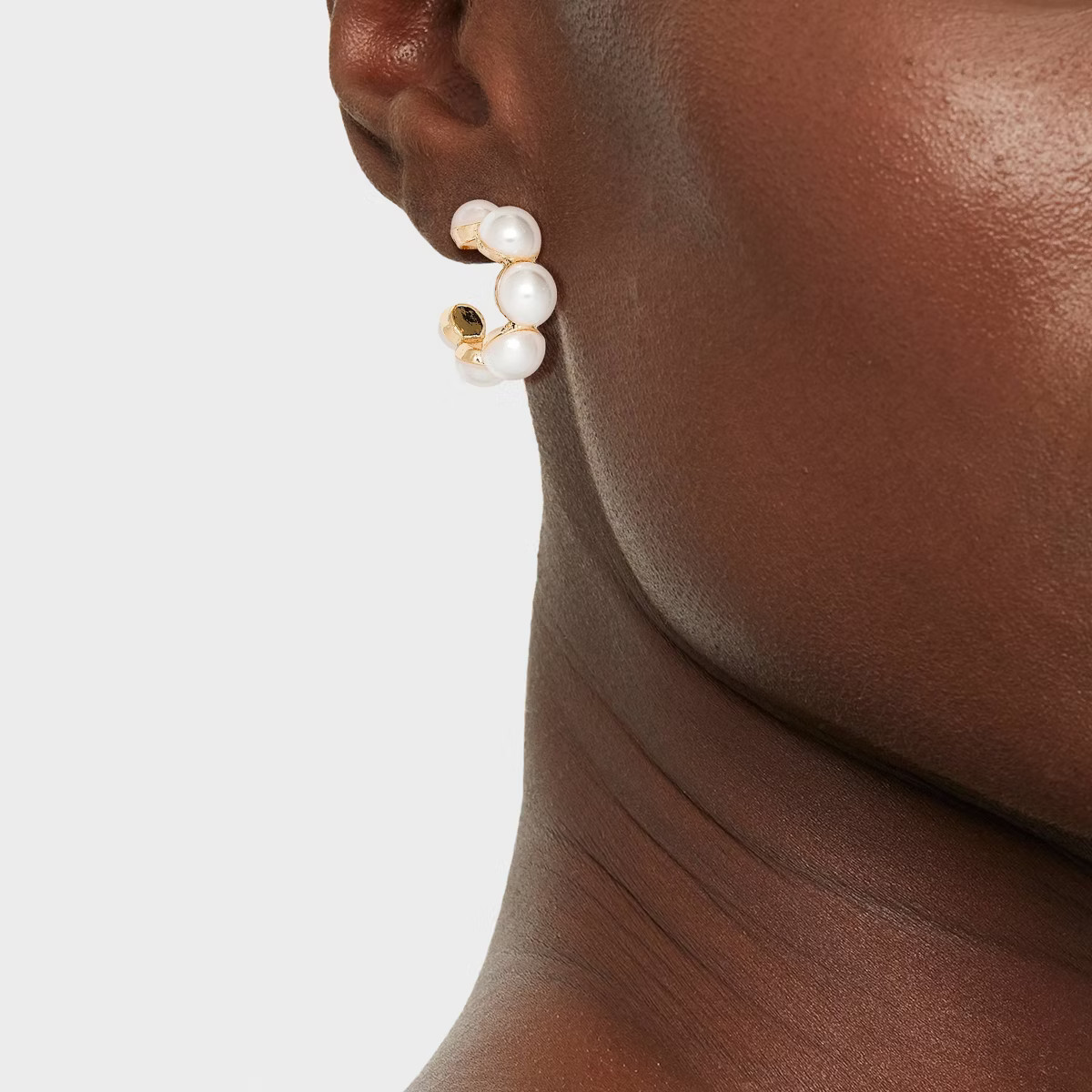 Mini Pearl Hoop Earrings - A New Day™ Gold | Target