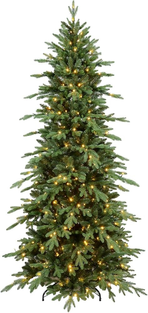 Prelit Artificial Full Christmas Tree 7.5FT with 2856 PE PVC Tips, Premium Pre-Lit Holiday Xmas T... | Amazon (US)