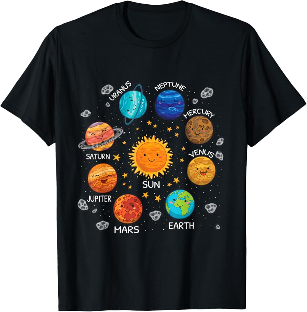 Solar system planets and space scientific T-Shirt | Amazon (US)