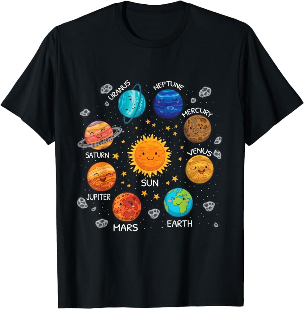 Solar system planets and space scientific T-Shirt | Amazon (US)