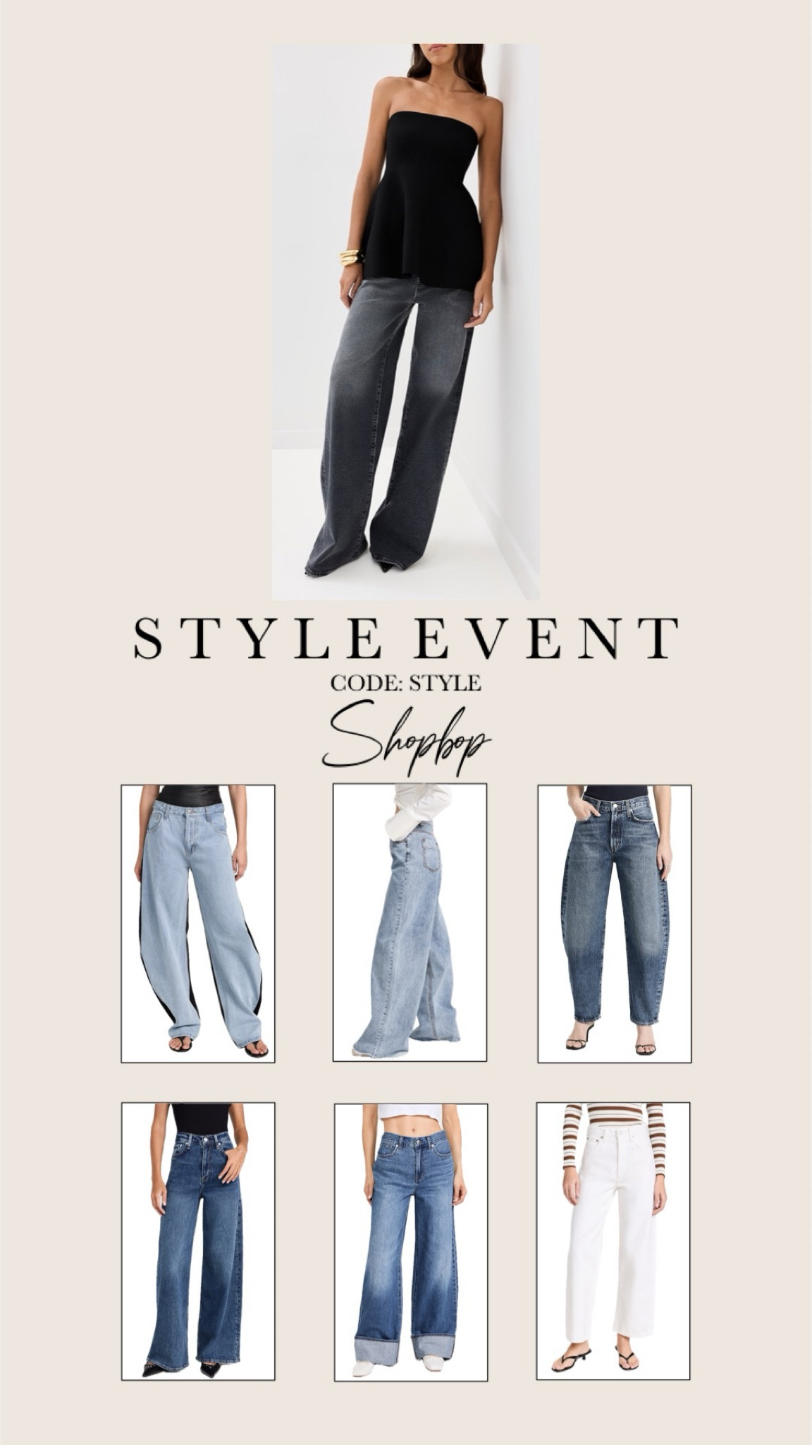 The Style Event 〰️ Denim Edit 
   15% off orders of $200+   20% off orders of $500+   25% off orders of $800+

Use code STYLE


𝐻𝒾𝒾𝒾, 𝓁𝑜𝓋𝑒𝓁𝓎! 𝐹𝑜𝓁𝓁𝑜𝓌 𝓂𝓎 𝓈𝒽𝑜𝓅, 𝒶𝓃𝒹 𝑔𝑒𝓉 𝓂𝓎 𝑒𝓍𝒸𝓁𝓊𝓈𝒾𝓋𝑒 𝒶𝓅𝓅-𝑜𝓃𝓁𝓎 𝒸𝑜𝓃𝓉𝑒𝓃𝓉! 𝒮𝑜 𝑔𝓁𝒶𝒹 𝓎𝑜𝓊'𝓇𝑒 𝒽𝑒𝓇𝑒. 

LTK find, chic, aesthetic, trending, stylish, minimalist style, affordable, home, decor, interior design, beauty, ootd, dupe, look for less, y2k, Amazon, Amazon fashion, Amazon finds, Amazon home, Amazon style, fall fashion, fall home decor, fall style, fall home, Halloween, thanksgiving, holiday, fall outfit, seasonal, decor, decorations, Christmas, Christmas decorations #shopbop #jeans #sale #denim #styleevent 

#LTKSaleAlert #LTKStyleTip #LTKFindsUnder100