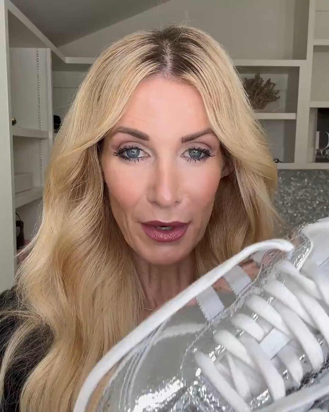 Metallic sneakers are having such a moment, and this pair of Silver Addidas Sambas are SO comfortable with the best price point. They instantly make a casual outfit look more elevated while still feeling easy and wearable. Tell me you’re into the metallic sneaker trend too ✨👟 XS in blazer, 24 in jeans. 

 #LTKootd #LTKSeasonal #LTKOver40