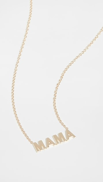 14k Mini Gold Mama Initial Necklace | Shopbop