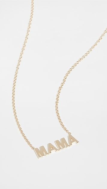 14k Mini Gold Mama Initial Necklace | Shopbop